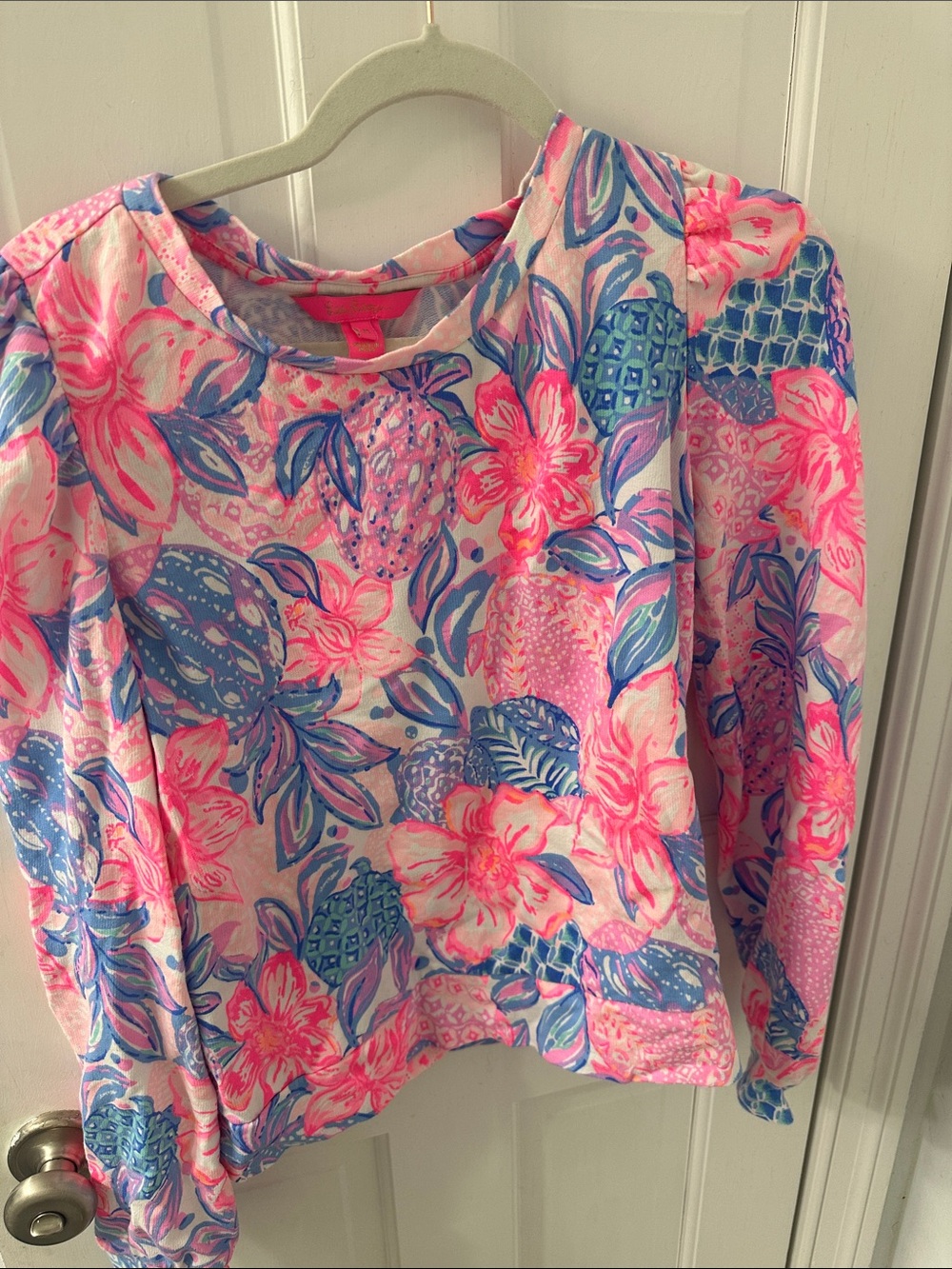Lilly Pulitzer Pink & Blue Floral Pullover Sweatshirt
